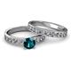 2 - Salana Classic Blue and White Diamond Bridal Set Ring 