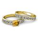 2 - Salana Classic Citrine and Diamond Bridal Set Ring 