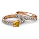 2 - Salana Classic Citrine and Diamond Bridal Set Ring 
