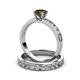 3 - Salana Classic Smoky Quartz and Diamond Bridal Set Ring 
