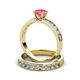 3 - Salana Classic Pink Tourmaline and Diamond Bridal Set Ring 
