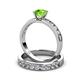 3 - Salana Classic Peridot and Diamond Bridal Set Ring 