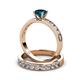3 - Salana Classic Blue and White Diamond Bridal Set Ring 