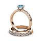 3 - Salana Classic Blue Topaz and Diamond Bridal Set Ring 