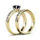 4 - Salana Classic Blue Sapphire and Diamond Bridal Set Ring 