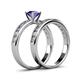 4 - Salana Classic Iolite and Diamond Bridal Set Ring 