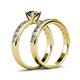 4 - Salana Classic Smoky Quartz and Diamond Bridal Set Ring 