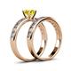4 - Salana Classic Yellow and White Diamond Bridal Set Ring 