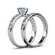 4 - Salana Classic Aquamarine and Diamond Bridal Set Ring 