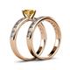 4 - Salana Classic Citrine and Diamond Bridal Set Ring 