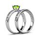 4 - Salana Classic Peridot and Diamond Bridal Set Ring 