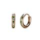 1 - Cianna 1.80mm (0.31 ctw) Petite Green Garnet and Diamond Hoop Earrings 
