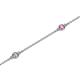 2 - Aizza (5 Stn/2.4mm) Pink Sapphire and Diamond Station Bracelet 