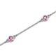 2 - Aizza (5 Stn/3mm) Pink Sapphire Station Bracelet 