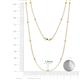 2 - Lien (13 Stn/1.9mm) White Sapphire on Cable Necklace 