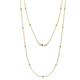 1 - Lien (13 Stn/1.9mm) Yellow and White Diamond on Cable Necklace 