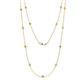 Lien (13 Stn/2.6mm) Yellow and White Diamond on Cable Necklace 