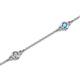 2 - Aizza (5 Stn/3mm) Petite Blue Topaz and Diamond Station Bracelet 
