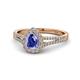 Raisa Desire Pear Cut Tanzanite and Diamond Halo Engagement Ring 