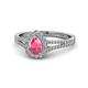 1 - Raisa Desire Pear Cut Pink Tourmaline and Diamond Halo Engagement Ring 