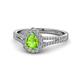 1 - Raisa Desire Pear Cut Peridot and Diamond Halo Engagement Ring 