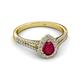 2 - Raisa Desire Pear Cut Ruby and Diamond Halo Engagement Ring 