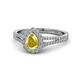 1 - Raisa Desire Pear Cut Yellow Sapphire and Diamond Halo Engagement Ring 