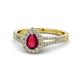 1 - Raisa Desire Pear Cut Ruby and Diamond Halo Engagement Ring 