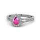1 - Raisa Desire Pear Cut Pink Sapphire and Diamond Halo Engagement Ring 