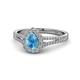 1 - Raisa Desire Pear Cut Blue Topaz and Diamond Halo Engagement Ring 
