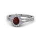 1 - Raisa Desire Pear Cut Red Garnet and Diamond Halo Engagement Ring 