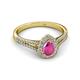 2 - Raisa Desire Pear Cut Pink Sapphire and Diamond Halo Engagement Ring 