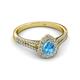 2 - Raisa Desire Pear Cut Blue Topaz and Diamond Halo Engagement Ring 