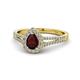 Raisa Desire Pear Cut Red Garnet and Diamond Halo Engagement Ring 