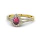 Raisa Desire Pear Cut Rhodolite Garnet and Diamond Halo Engagement Ring 