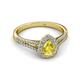 2 - Raisa Desire Pear Cut Yellow Sapphire and Diamond Halo Engagement Ring 