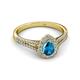 2 - Raisa Desire Pear Cut London Blue Topaz and Diamond Halo Engagement Ring 