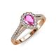 3 - Raisa Desire Pear Cut Pink Sapphire and Diamond Halo Engagement Ring 