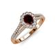3 - Raisa Desire Pear Cut Red Garnet and Diamond Halo Engagement Ring 
