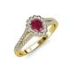 3 - Raisa Desire Pear Cut Rhodolite Garnet and Diamond Halo Engagement Ring 