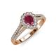 3 - Raisa Desire Pear Cut Rhodolite Garnet and Diamond Halo Engagement Ring 