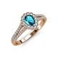 3 - Raisa Desire Pear Cut London Blue Topaz and Diamond Halo Engagement Ring 