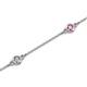 2 - Aizza (5 Stn/3mm) Petite Pink Sapphire and Diamond Station Bracelet 