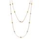 Lien (13 Stn/3mm) Yellow and White Diamond on Cable Necklace 