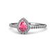 1 - Alba Desire Pear Cut Pink Tourmaline and Diamond Halo Engagement Ring 