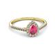 2 - Alba Desire Pear Cut Pink Tourmaline and Diamond Halo Engagement Ring 