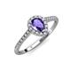 3 - Alba Desire Pear Cut Iolite and Diamond Halo Engagement Ring 