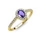 3 - Alba Desire Pear Cut Iolite and Diamond Halo Engagement Ring 
