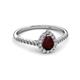 2 - Alba Desire Pear Cut Red Garnet and Diamond Halo Engagement Ring 