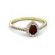 2 - Alba Desire Pear Cut Red Garnet and Diamond Halo Engagement Ring 